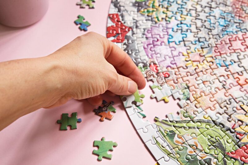 solving jigsaw puzzles for adults